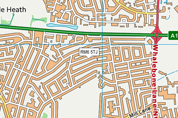 RM6 5TJ map - OS VectorMap District (Ordnance Survey)