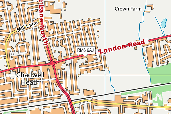 RM6 6AJ map - OS VectorMap District (Ordnance Survey)