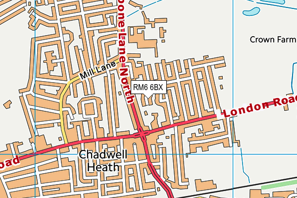 RM6 6BX map - OS VectorMap District (Ordnance Survey)