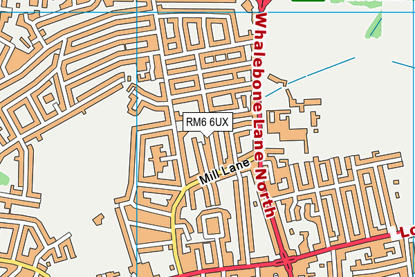 RM6 6UX map - OS VectorMap District (Ordnance Survey)