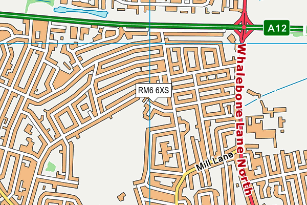 RM6 6XS map - OS VectorMap District (Ordnance Survey)