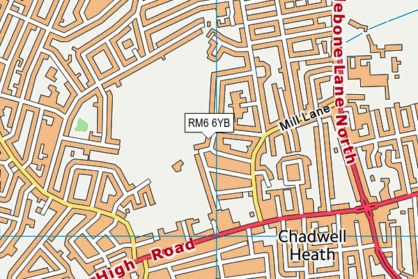 RM6 6YB map - OS VectorMap District (Ordnance Survey)