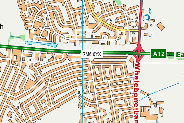 RM6 6YX map - OS VectorMap District (Ordnance Survey)