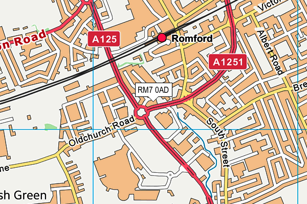 RM7 0AD map - OS VectorMap District (Ordnance Survey)