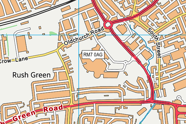 RM7 0AG map - OS VectorMap District (Ordnance Survey)