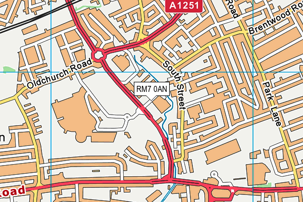 RM7 0AN map - OS VectorMap District (Ordnance Survey)