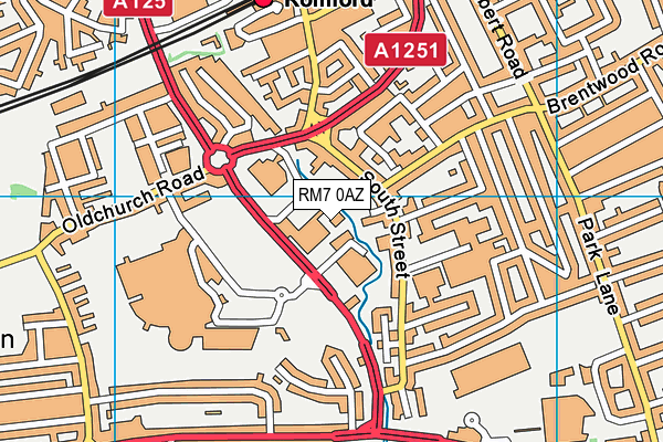 RM7 0AZ map - OS VectorMap District (Ordnance Survey)