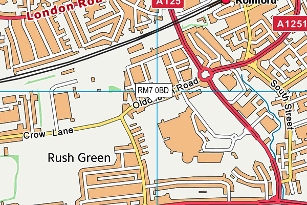 RM7 0BD map - OS VectorMap District (Ordnance Survey)