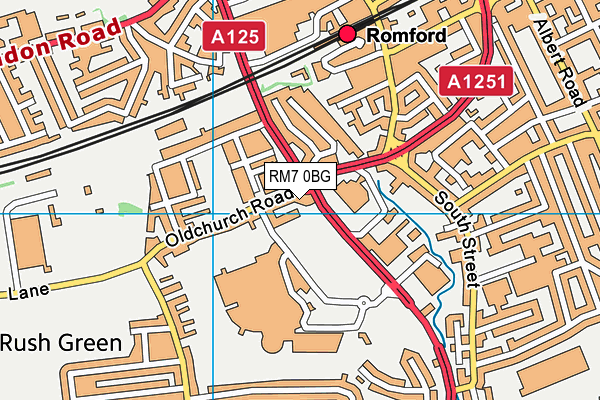 RM7 0BG map - OS VectorMap District (Ordnance Survey)