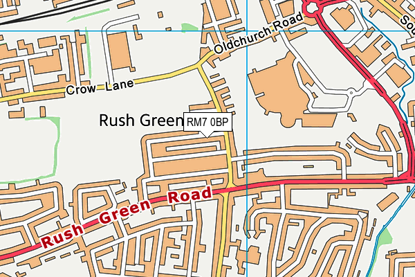 RM7 0BP map - OS VectorMap District (Ordnance Survey)