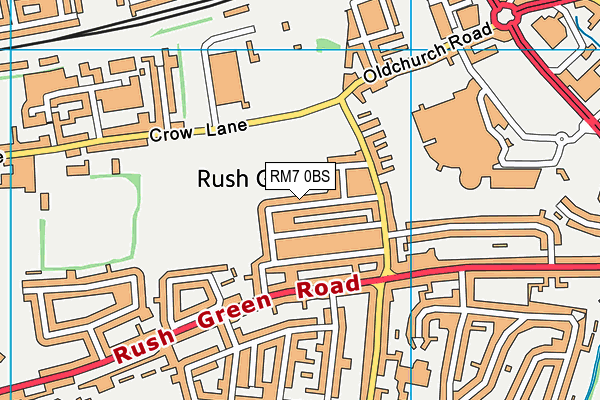 RM7 0BS map - OS VectorMap District (Ordnance Survey)