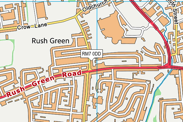 RM7 0DD map - OS VectorMap District (Ordnance Survey)