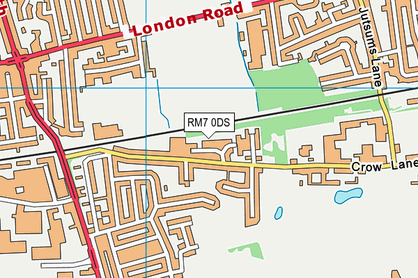 RM7 0DS map - OS VectorMap District (Ordnance Survey)