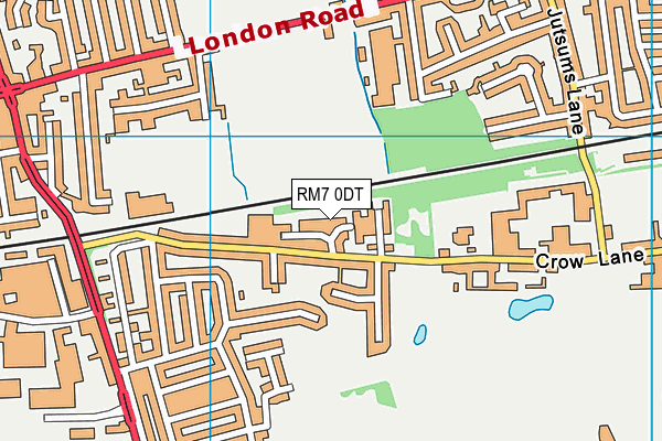 RM7 0DT map - OS VectorMap District (Ordnance Survey)