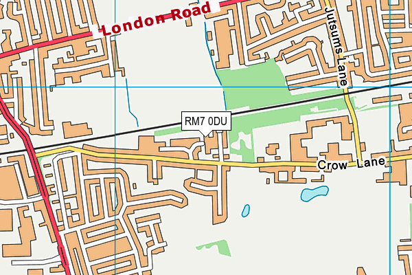 RM7 0DU map - OS VectorMap District (Ordnance Survey)