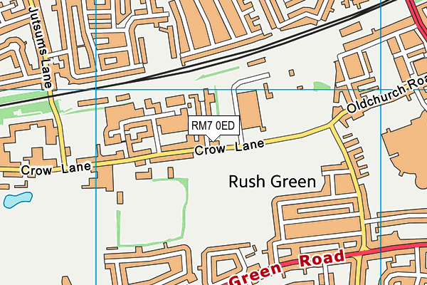 RM7 0ED map - OS VectorMap District (Ordnance Survey)