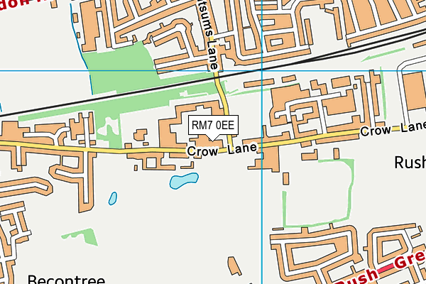 RM7 0EE map - OS VectorMap District (Ordnance Survey)