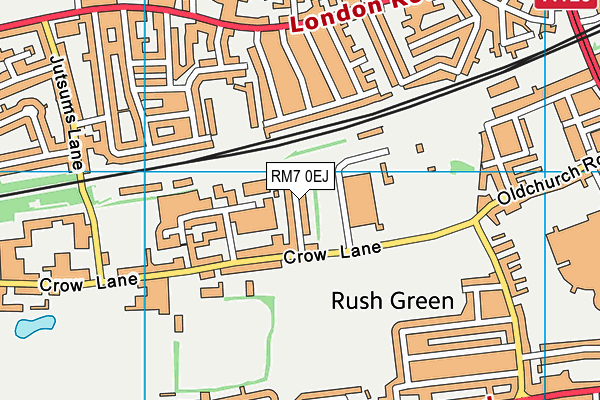 RM7 0EJ map - OS VectorMap District (Ordnance Survey)