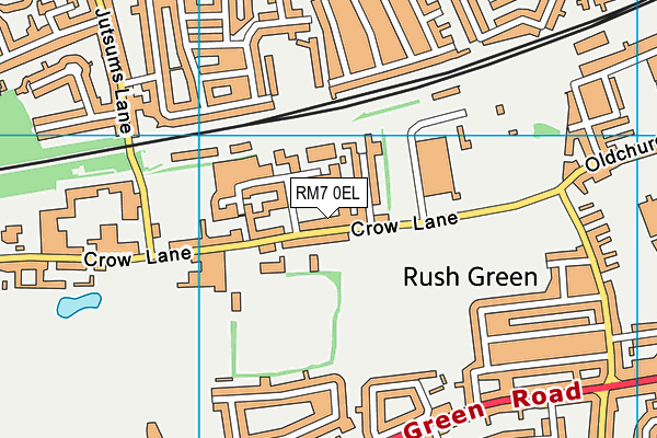 RM7 0EL map - OS VectorMap District (Ordnance Survey)
