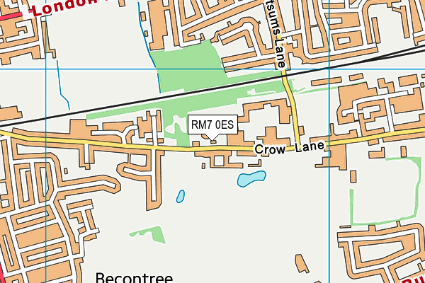 RM7 0ES map - OS VectorMap District (Ordnance Survey)