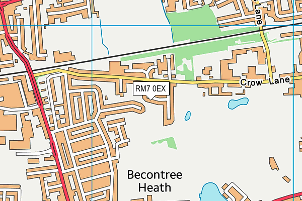 RM7 0EX map - OS VectorMap District (Ordnance Survey)