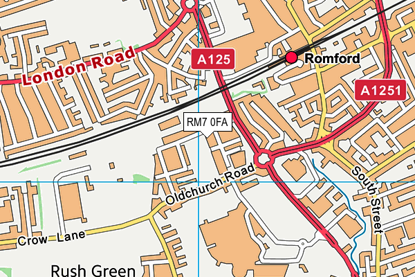 RM7 0FA map - OS VectorMap District (Ordnance Survey)