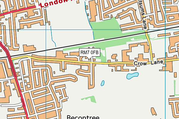 RM7 0FB map - OS VectorMap District (Ordnance Survey)