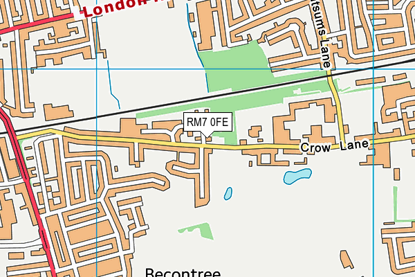 RM7 0FE map - OS VectorMap District (Ordnance Survey)