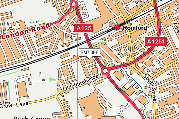 RM7 0FF map - OS VectorMap District (Ordnance Survey)