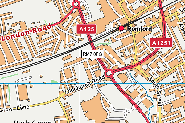 RM7 0FG map - OS VectorMap District (Ordnance Survey)