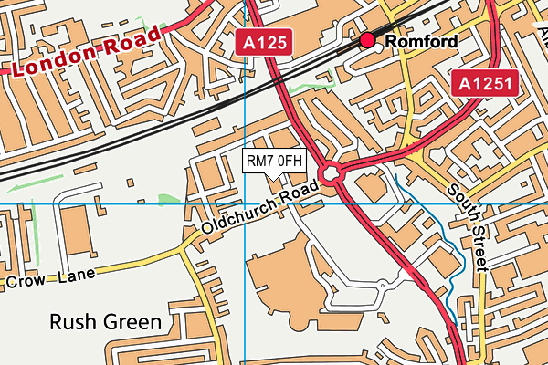 RM7 0FH map - OS VectorMap District (Ordnance Survey)