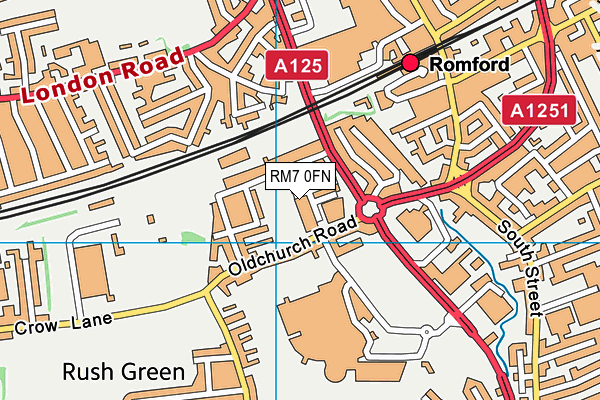 RM7 0FN map - OS VectorMap District (Ordnance Survey)