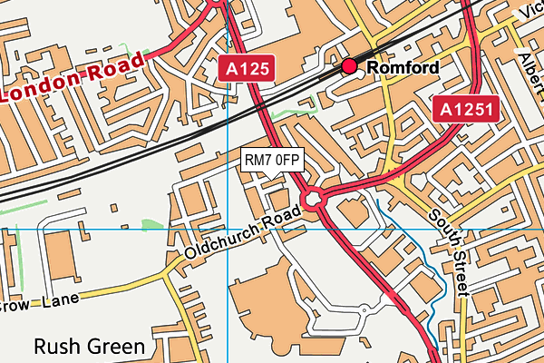 RM7 0FP map - OS VectorMap District (Ordnance Survey)