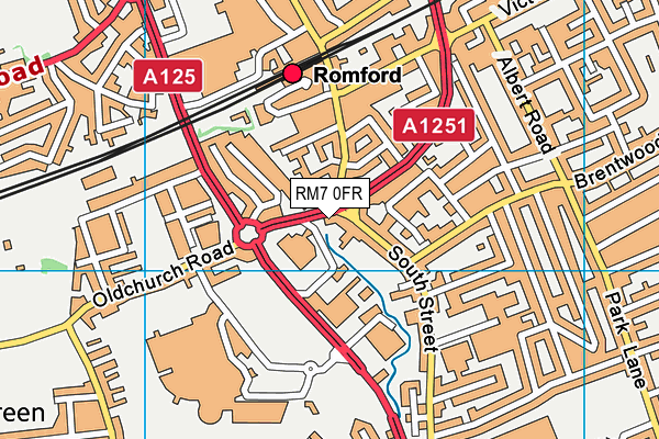 RM7 0FR map - OS VectorMap District (Ordnance Survey)