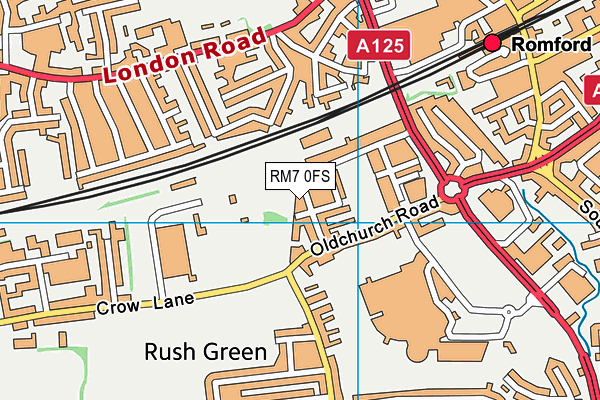 RM7 0FS map - OS VectorMap District (Ordnance Survey)