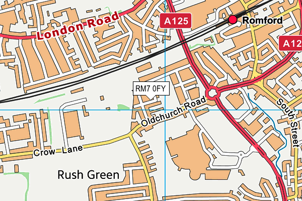 RM7 0FY map - OS VectorMap District (Ordnance Survey)