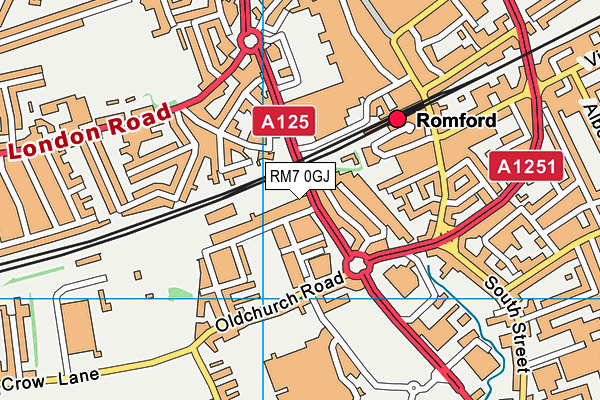 RM7 0GJ map - OS VectorMap District (Ordnance Survey)