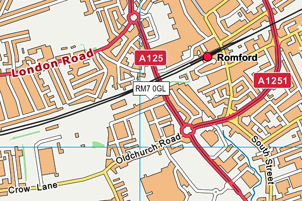 RM7 0GL map - OS VectorMap District (Ordnance Survey)