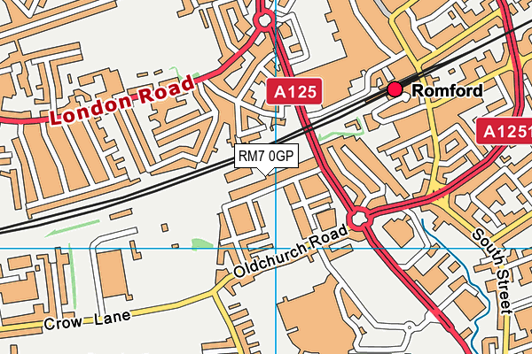 RM7 0GP map - OS VectorMap District (Ordnance Survey)