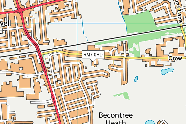 RM7 0HD map - OS VectorMap District (Ordnance Survey)