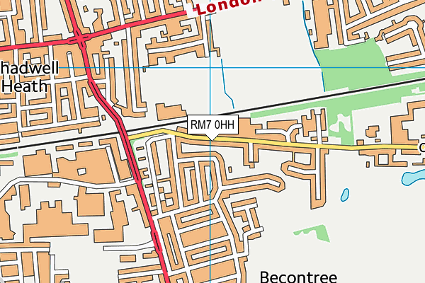 RM7 0HH map - OS VectorMap District (Ordnance Survey)