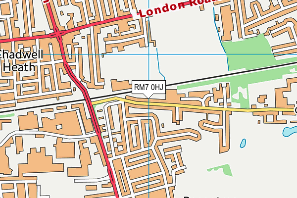 RM7 0HJ map - OS VectorMap District (Ordnance Survey)