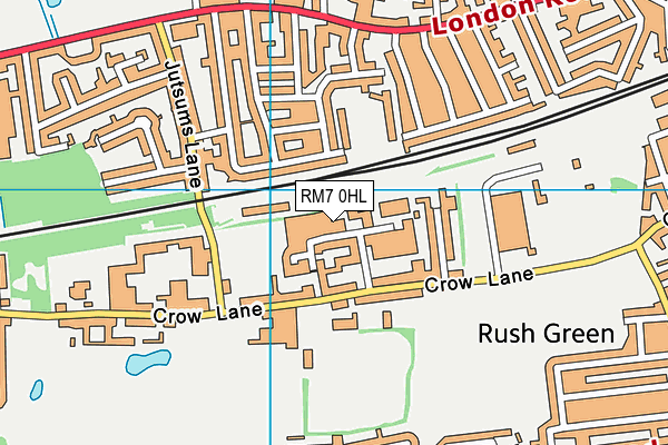 RM7 0HL map - OS VectorMap District (Ordnance Survey)