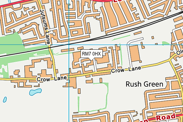RM7 0HX map - OS VectorMap District (Ordnance Survey)