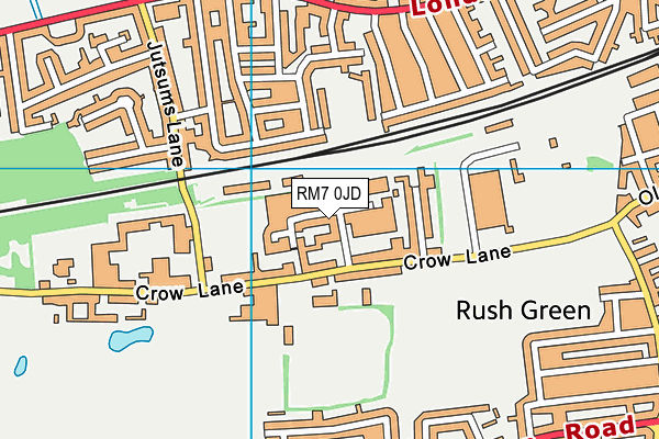 RM7 0JD map - OS VectorMap District (Ordnance Survey)