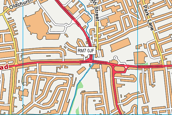 RM7 0JF map - OS VectorMap District (Ordnance Survey)