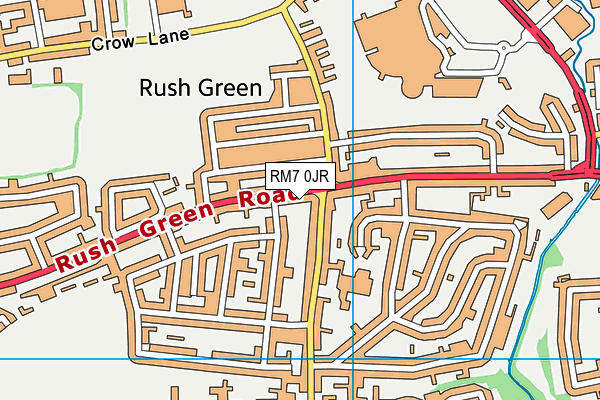 RM7 0JR map - OS VectorMap District (Ordnance Survey)