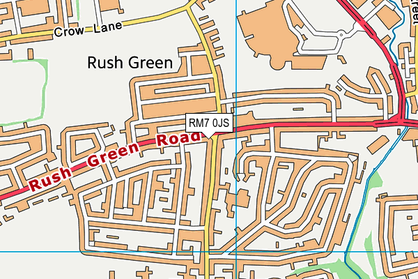 RM7 0JS map - OS VectorMap District (Ordnance Survey)
