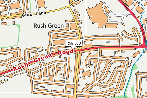 RM7 0JU map - OS VectorMap District (Ordnance Survey)