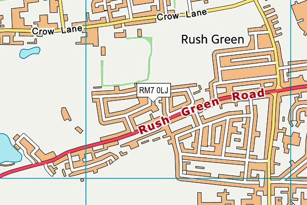 RM7 0LJ map - OS VectorMap District (Ordnance Survey)